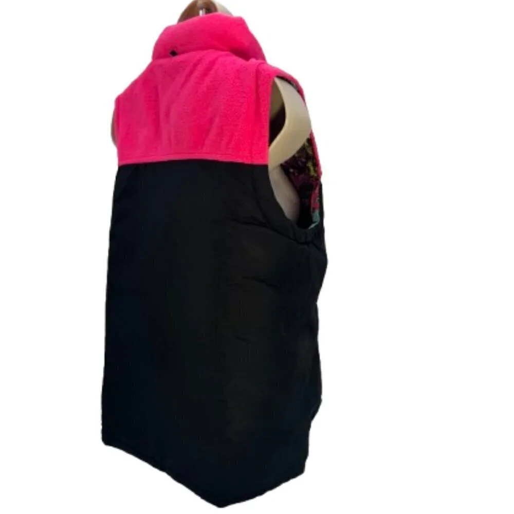 NIKE Reversible Multicolor Puffer Fleece Vest Jacket Girls Large